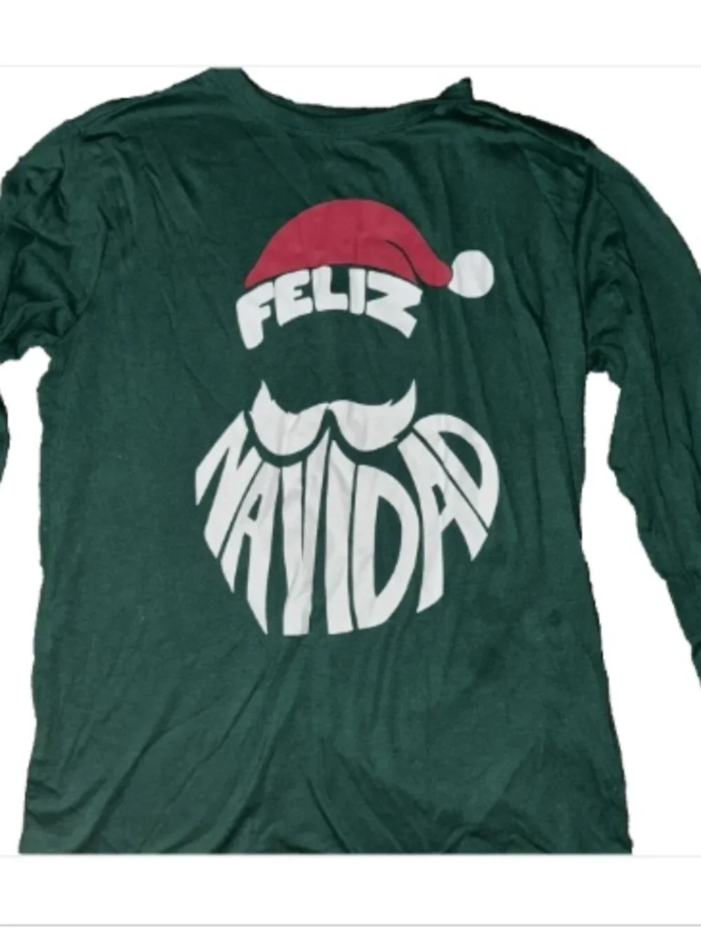 Feliz Navidad Christmas Long Sleeve Shirt Youth Large 10/12